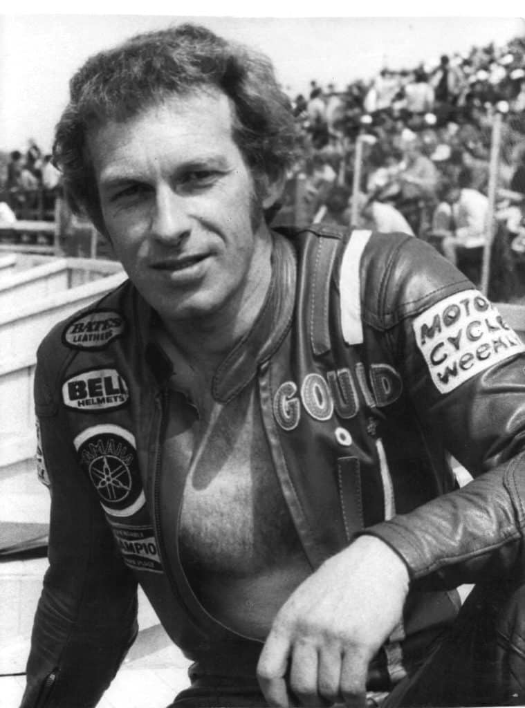 Black and white photo of Rod Gould - Britain's last world Grand Prix champion