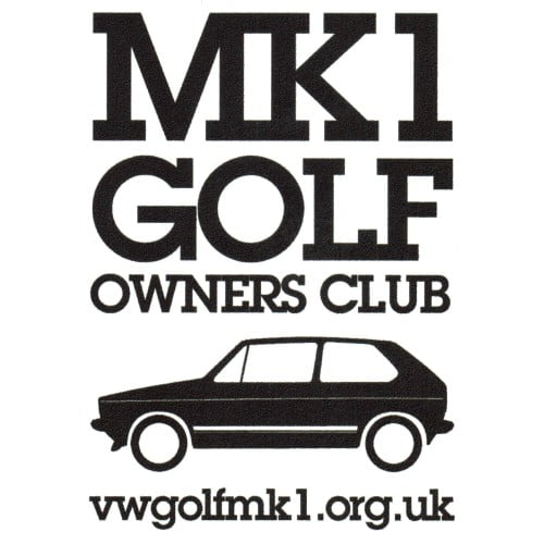 Mk1 Golf Owners Club logo - MK1 Golf have a car club insurance scheme with Peter James Insurance