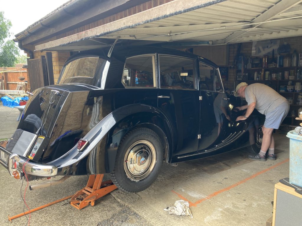 David Boucher working on the Triumph Renown