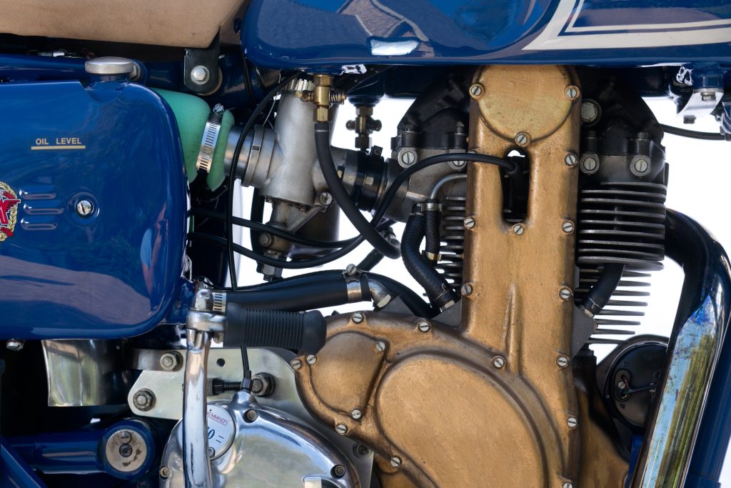 Close up of blue Matchless G50 CSR