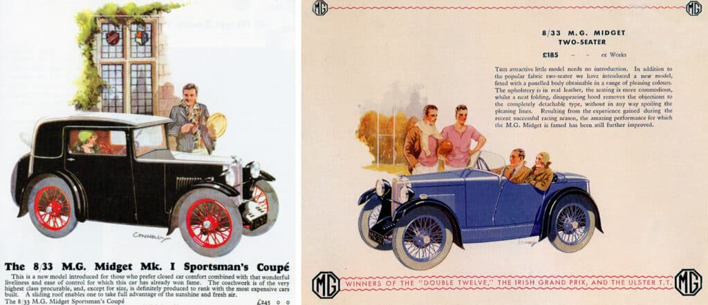 MG TD Part 2 - illustrated images by Harold Connolly in MG brochures